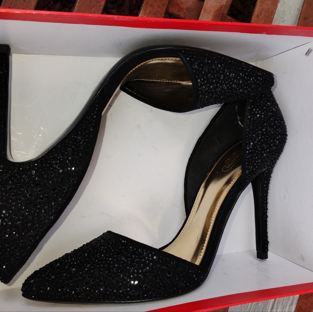 Coach Women's Black Sparkling Heels - Picture 3 of 5